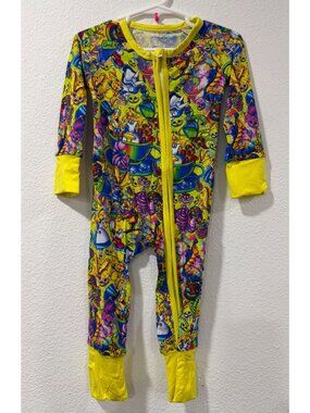 Alice In Wonderland Vibrant Psychedelic Tea Party Print Zippy Sleeper 12-18Mo